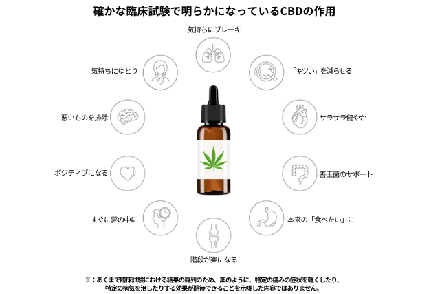 CBDの効果　リラックス効果睡眠に関する悩み軽減　美容効果　抗不安作用　
