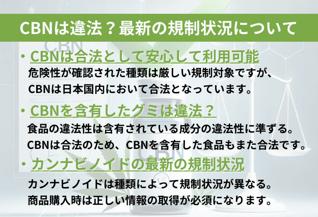 CBNは合法でありCBNを含有した食品も合法であるという解説